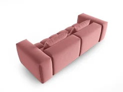 Sofá|CXL by Christian Lacroix - Sofá modular "Lorella" 3 lugares em veludo salmão - 230x85x70cm Rosa claro