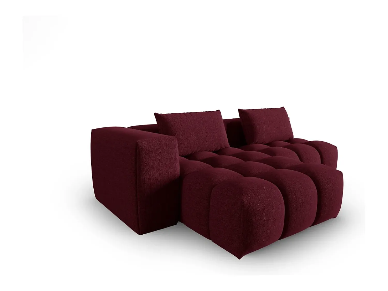 Clearance CXL by Christian Lacroix - Sofá modular de canto esquerdo "Lorella" 3 lugares em tecido estrutural - 205x145x70cm Bordeaux