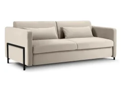 Outlet CXL by Christian Lacroix - Sofá-cama "Yanis" 3 lugares em veludo - 202x102x80cm Bege