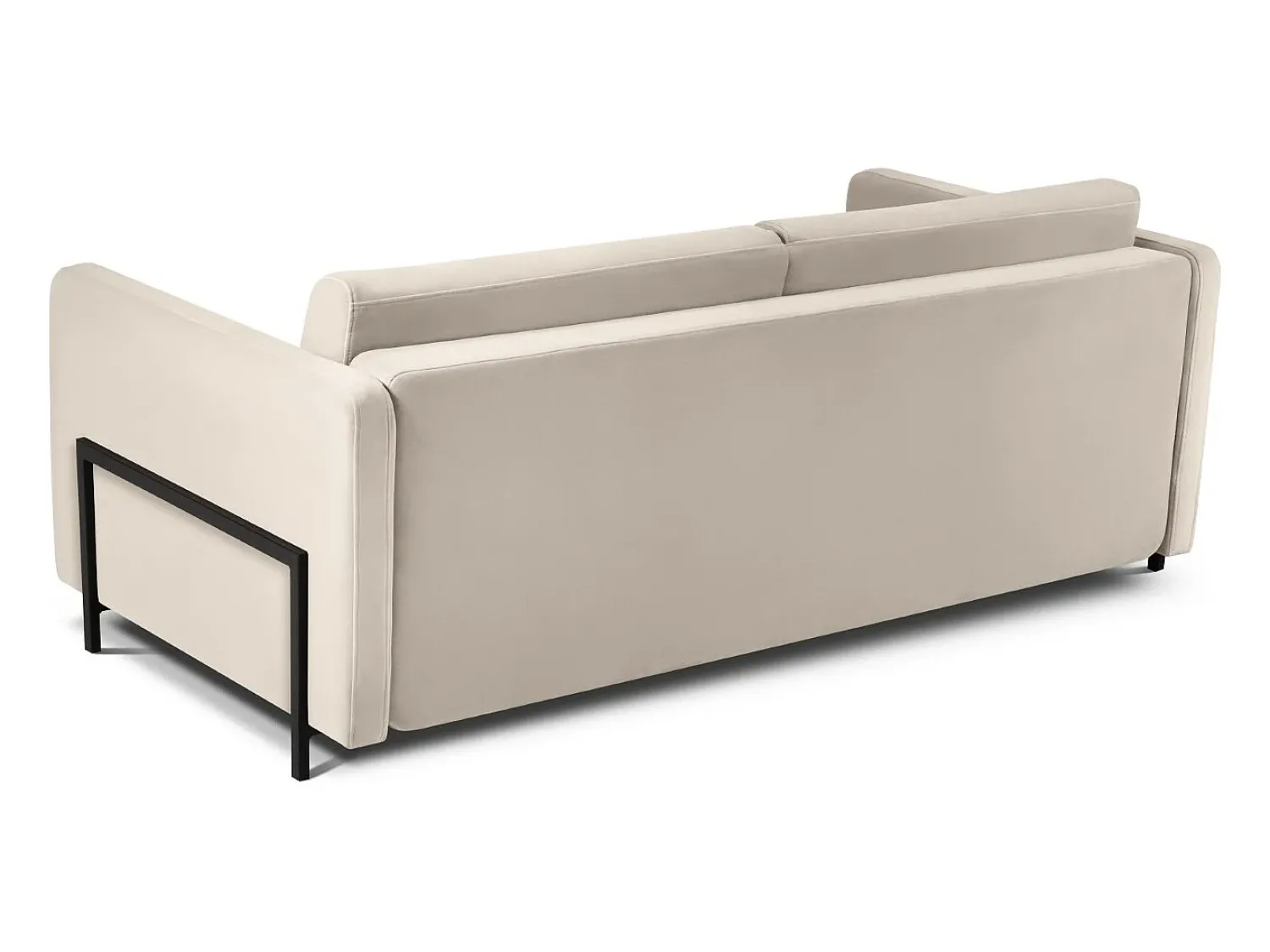 Outlet CXL by Christian Lacroix - Sofá-cama "Yanis" 3 lugares em veludo - 202x102x80cm Bege