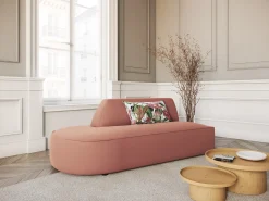 Sofá|CXL by Christian Lacroix - Sofá modular virado para a esquerda "Charles" 2 lugares em veludo - 181x93x69cm Rosa