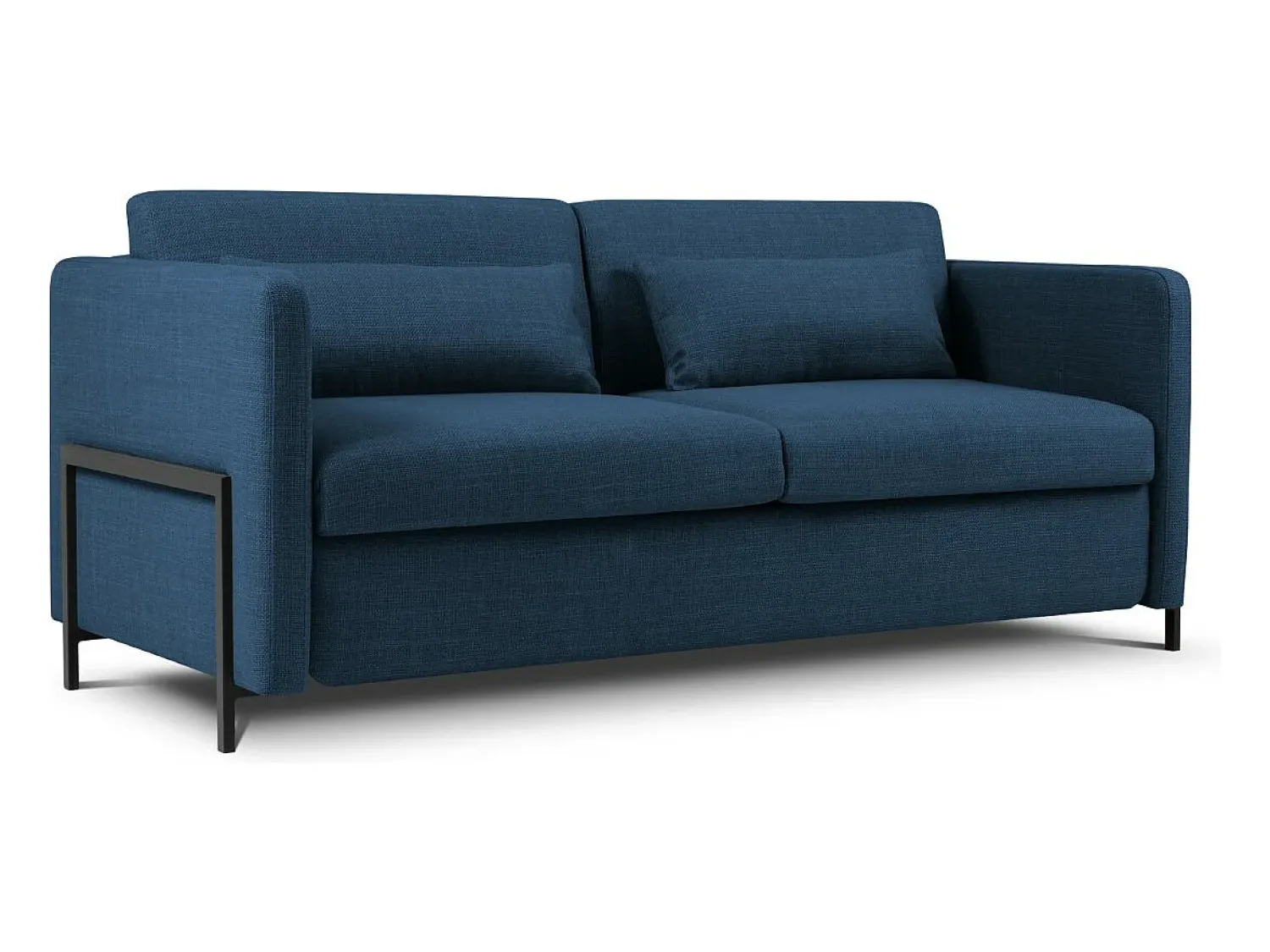 Sofá|CXL by Christian Lacroix - Sofá-cama "Yanis" 2 lugares em tecido estrutural - 182x102x80cm Azul
