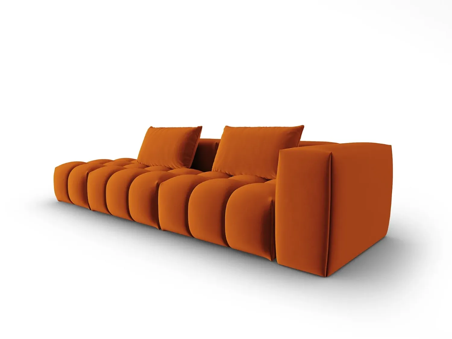 Outlet CXL by Christian Lacroix - Sofá modular virado para a esquerda "Lorella" 3 lugares em veludo - 265x85x70cm Terracota