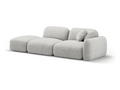 Best CXL by Christian Lacroix - Sofá modular virado para a esquerda "Lucien" 3 lugares em veludo cinza claro - 295x90x70cm Cinzento claro