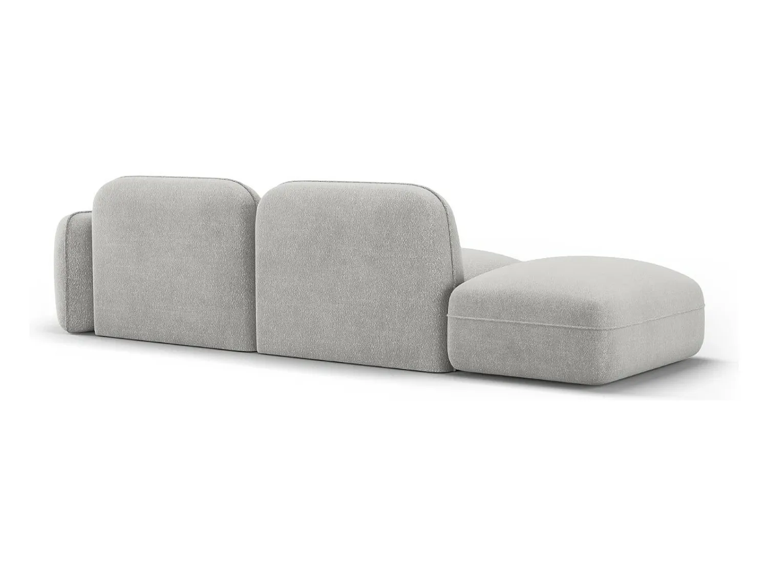 Best CXL by Christian Lacroix - Sofá modular virado para a esquerda "Lucien" 3 lugares em veludo cinza claro - 295x90x70cm Cinzento claro