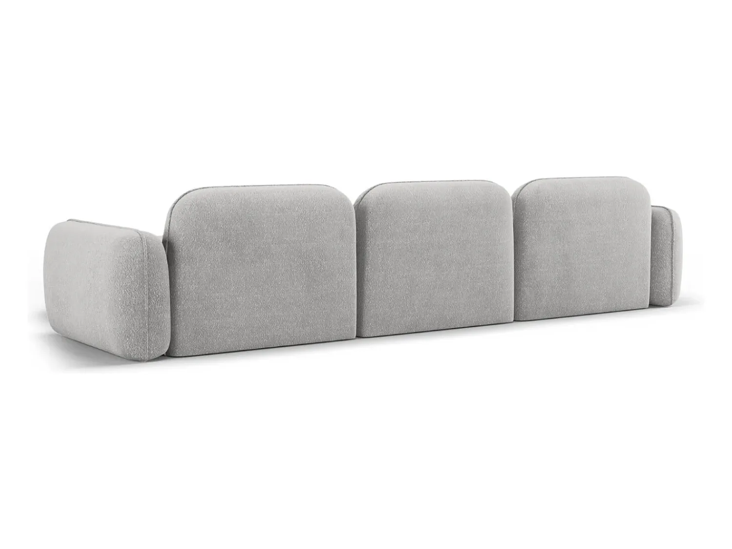 Sofá|CXL by Christian Lacroix - Sofá modular de canto direito "Lucien" 4 lugares em veludo cinza claro - 320x165x70cm Cinzento claro