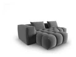 CXL by Christian Lacroix - Sofá modular de canto esquerdo "Lorella" 3 lugares em veludo cimento - 205x145x70cm^ Sofá