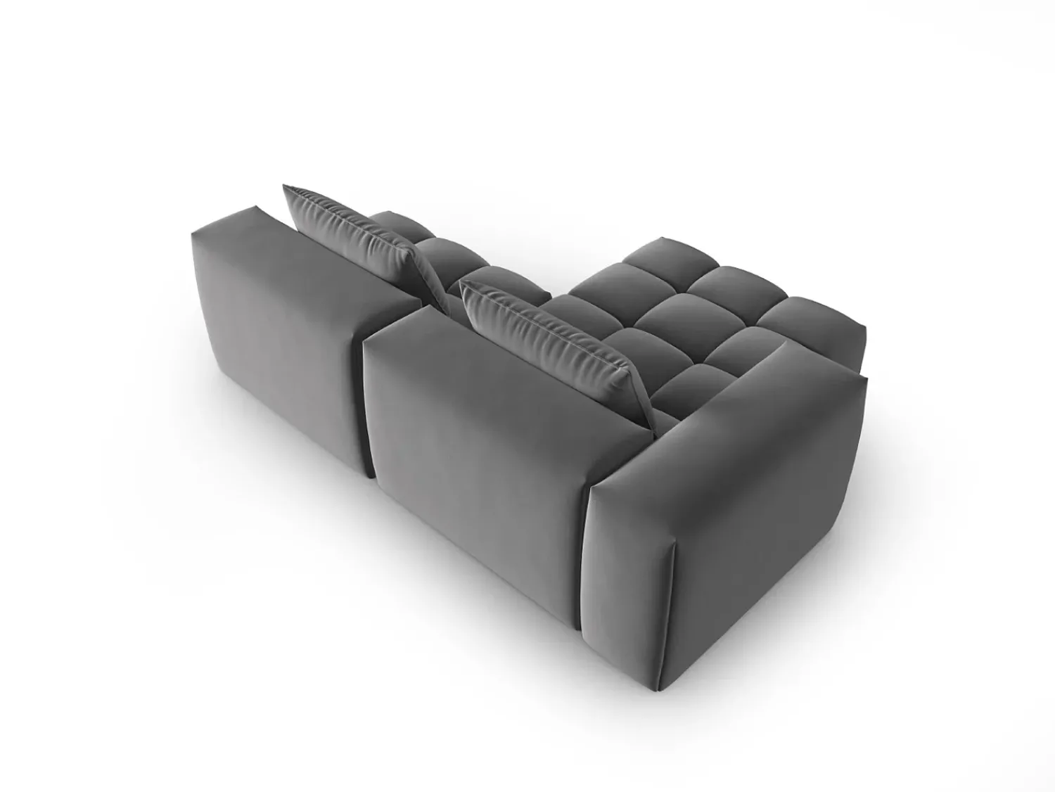 CXL by Christian Lacroix - Sofá modular de canto esquerdo "Lorella" 3 lugares em veludo cimento - 205x145x70cm^ Sofá