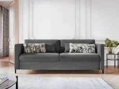 Sofá|CXL by Christian Lacroix - Sofá-cama "Yanis" 3 lugares em tecido estrutural cinza - 202x102x80cm Cinzento