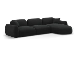 CXL by Christian Lacroix - Sofá modular de canto direito "Lucien" 4 lugares em veludo carvão - 320x165x70cm Cinza antracite