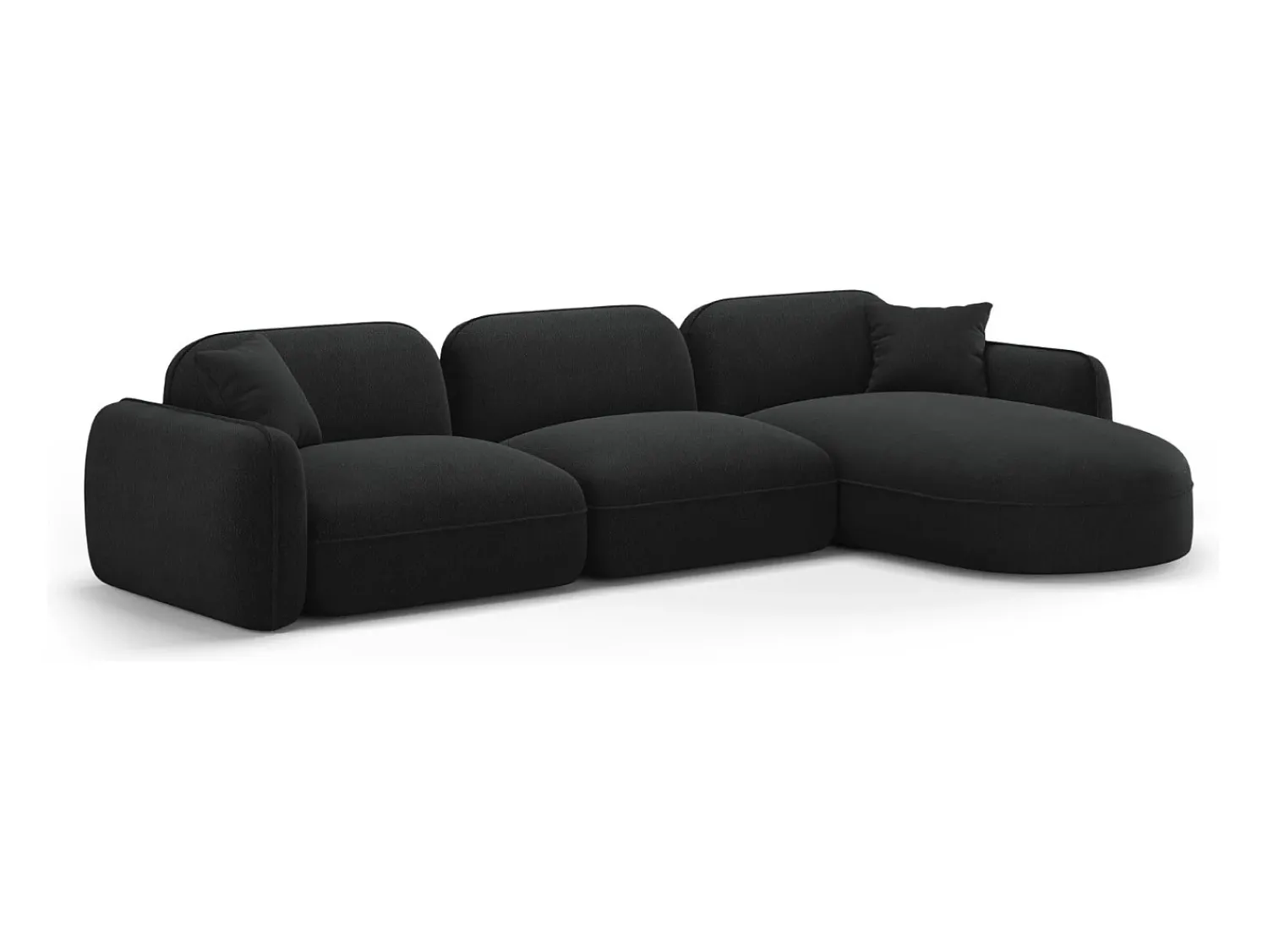 CXL by Christian Lacroix - Sofá modular de canto direito "Lucien" 4 lugares em veludo carvão - 320x165x70cm Cinza antracite