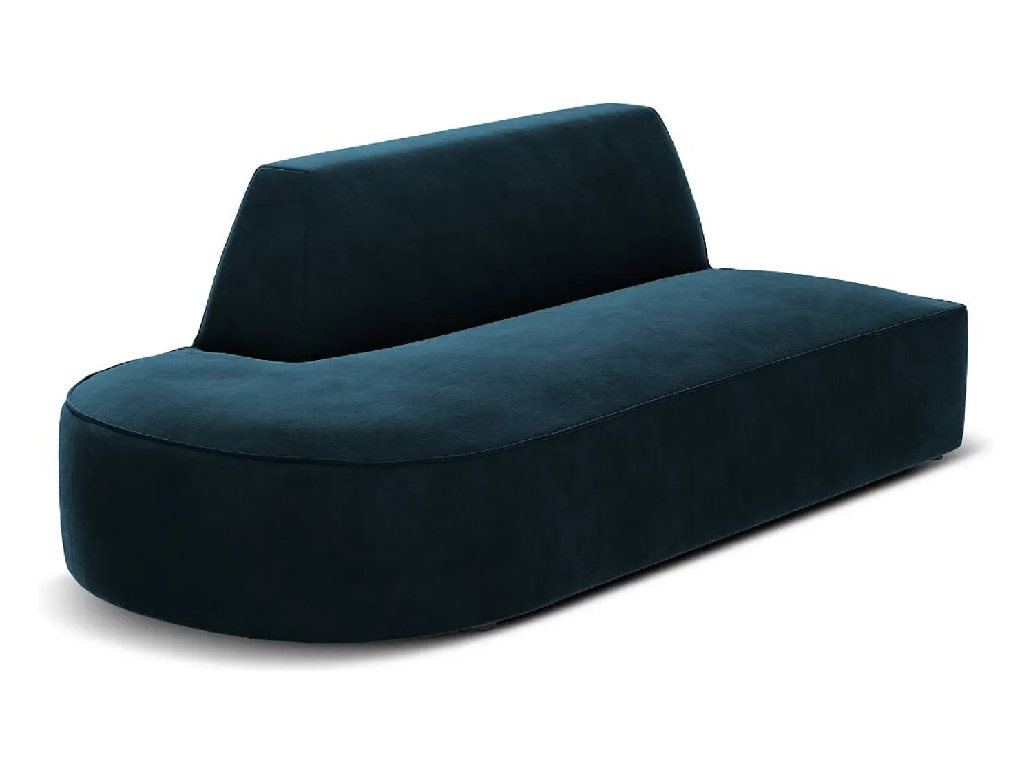 CXL by Christian Lacroix - Sofá modular virado para a esquerda "Charles" 2 lugares em veludo petróleo escuro - 181x93x69cm^ Sofá