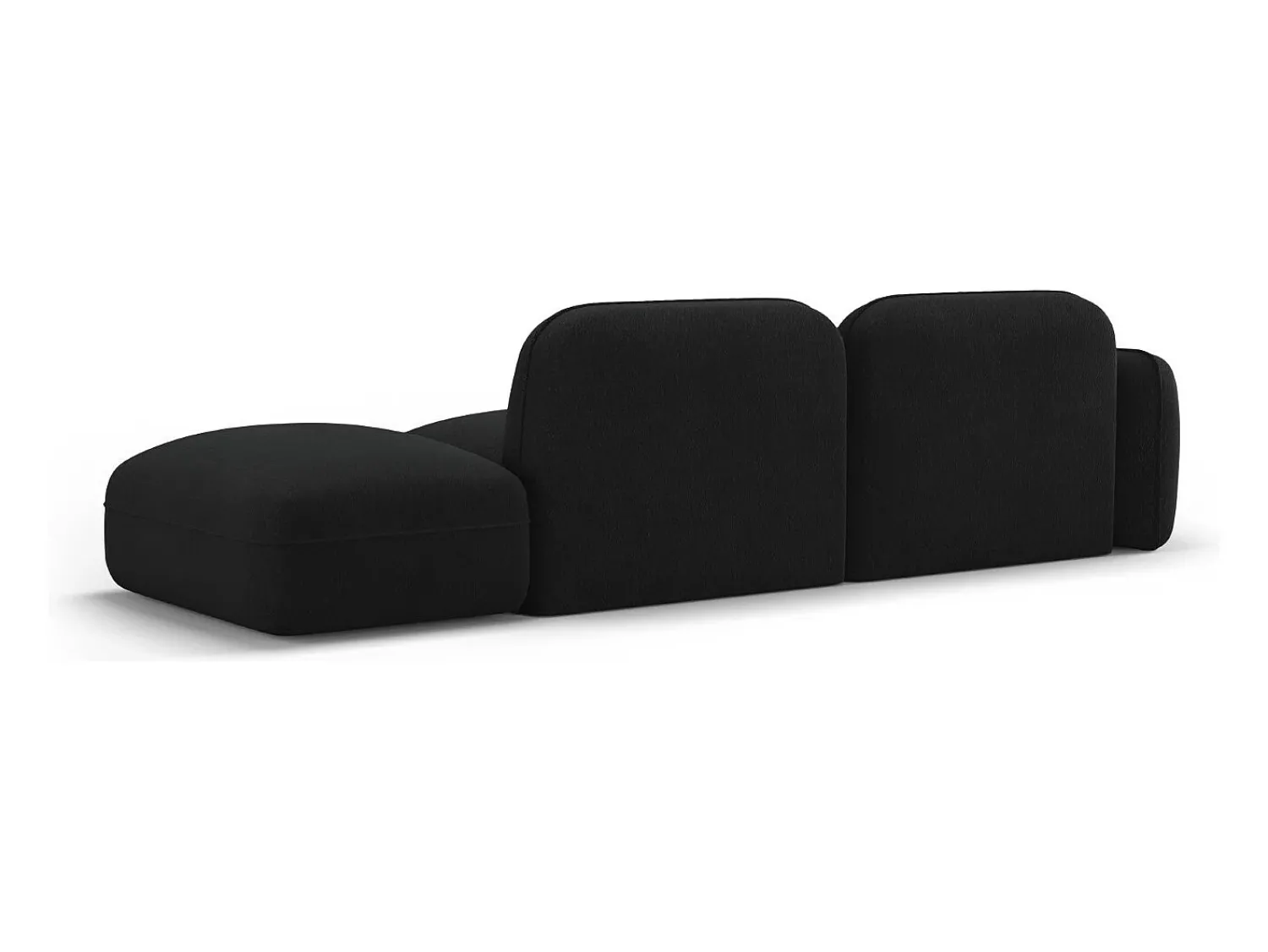 Discount CXL by Christian Lacroix - Sofá modular direito "Lucien" 3 lugares em veludo carvão - 295x90x70cm Cinza antracite