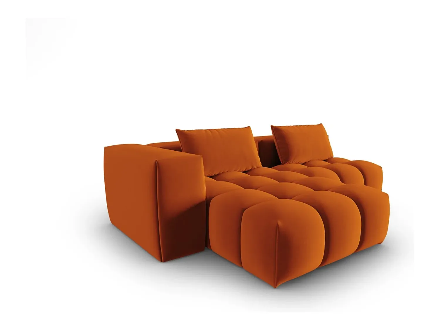 Best CXL by Christian Lacroix - Sofá modular de canto esquerdo "Lorella" 3 lugares em veludo - 205x145x70cm Terracota