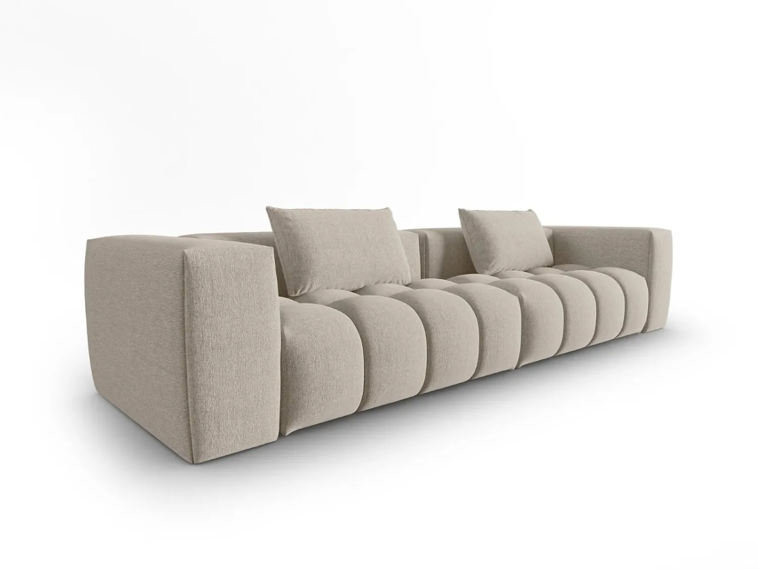 CXL by Christian Lacroix - Sofá modular "Lorella" 5 lugares em tecido estrutural areia - 290x85x70cm^ Sofá