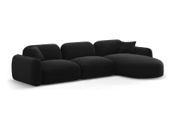 Sofá*CXL by Christian Lacroix - Sofá modular de canto direito "Lucien" 4 lugares em veludo - 320x165x70cm Preto