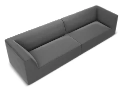 CXL by Christian Lacroix - Sofá "Charles" 4 lugares em veludo cinza escuro - 302x93x69cm^ Sofá