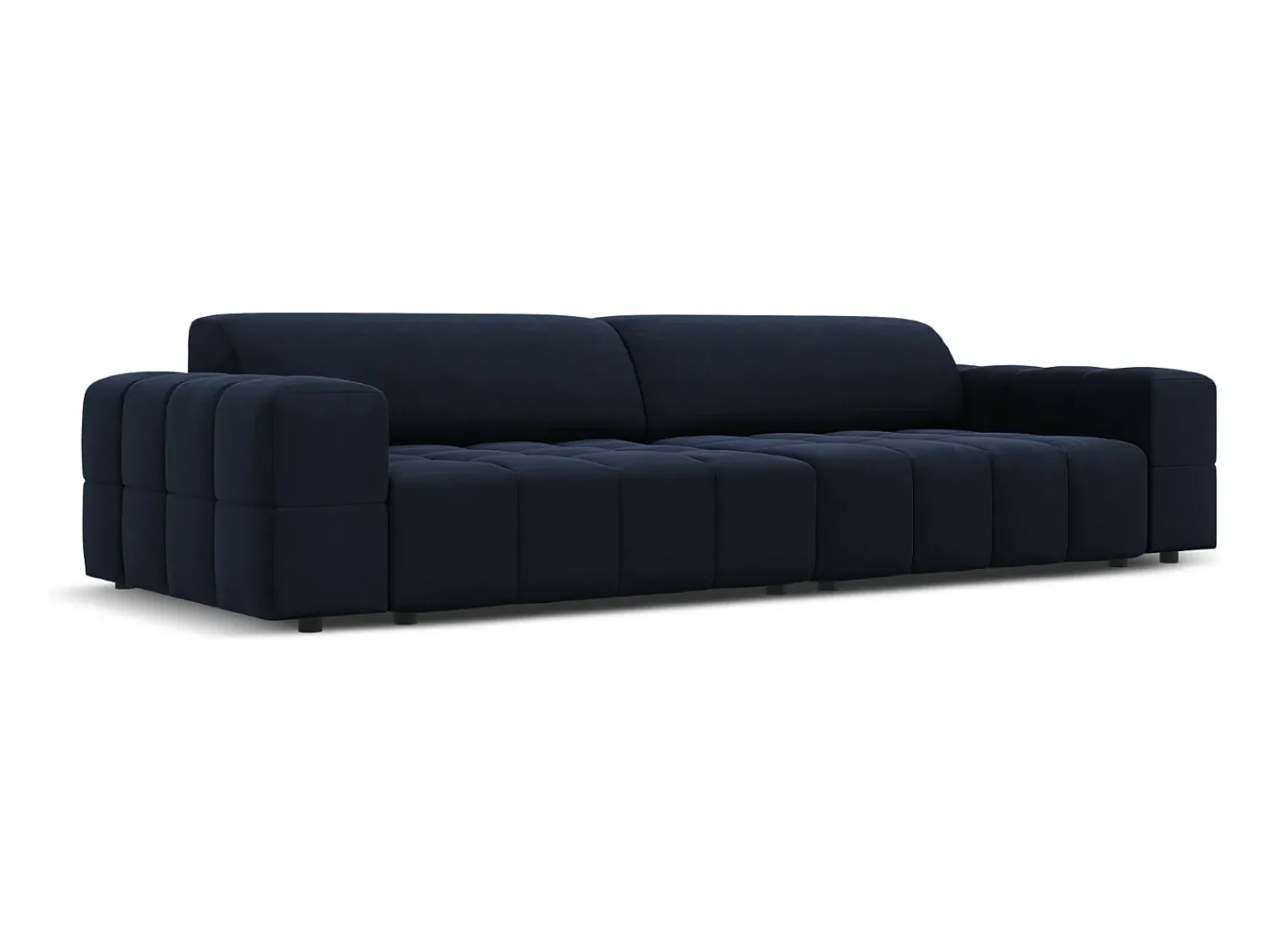 Online CXL by Christian Lacroix - Sofá "Luc" 4 lugares em veludo - 244x102x70cm Azul escuro