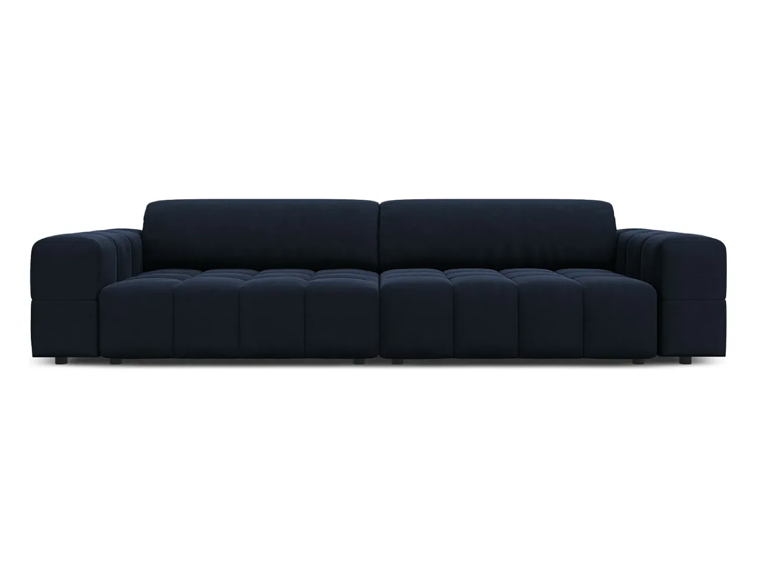Online CXL by Christian Lacroix - Sofá "Luc" 4 lugares em veludo - 244x102x70cm Azul escuro