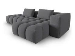 Sofá|CXL by Christian Lacroix - Sofá modular de canto direito "Lorella" 4 lugares em tecido estrutural cinza - 265x145x70cm Cinzento
