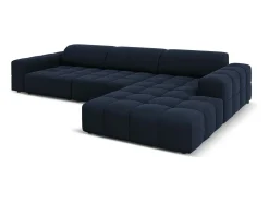 Sofá*CXL by Christian Lacroix - Sofá de canto direito "Luc" 4 lugares em veludo - 284x166x70cm Azul escuro