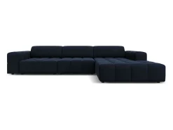 Sofá*CXL by Christian Lacroix - Sofá de canto direito "Luc" 4 lugares em veludo - 284x166x70cm Azul escuro