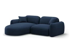 Sofá*CXL by Christian Lacroix - Sofá modular de canto esquerdo "Lucien" 3 lugares em veludo - 230x165x70cm Azul escuro