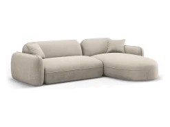 Sofá*CXL by Christian Lacroix - Sofá modular de canto direito "Lucien" 4 lugares em veludo escuro - 275x165x70cm Bege