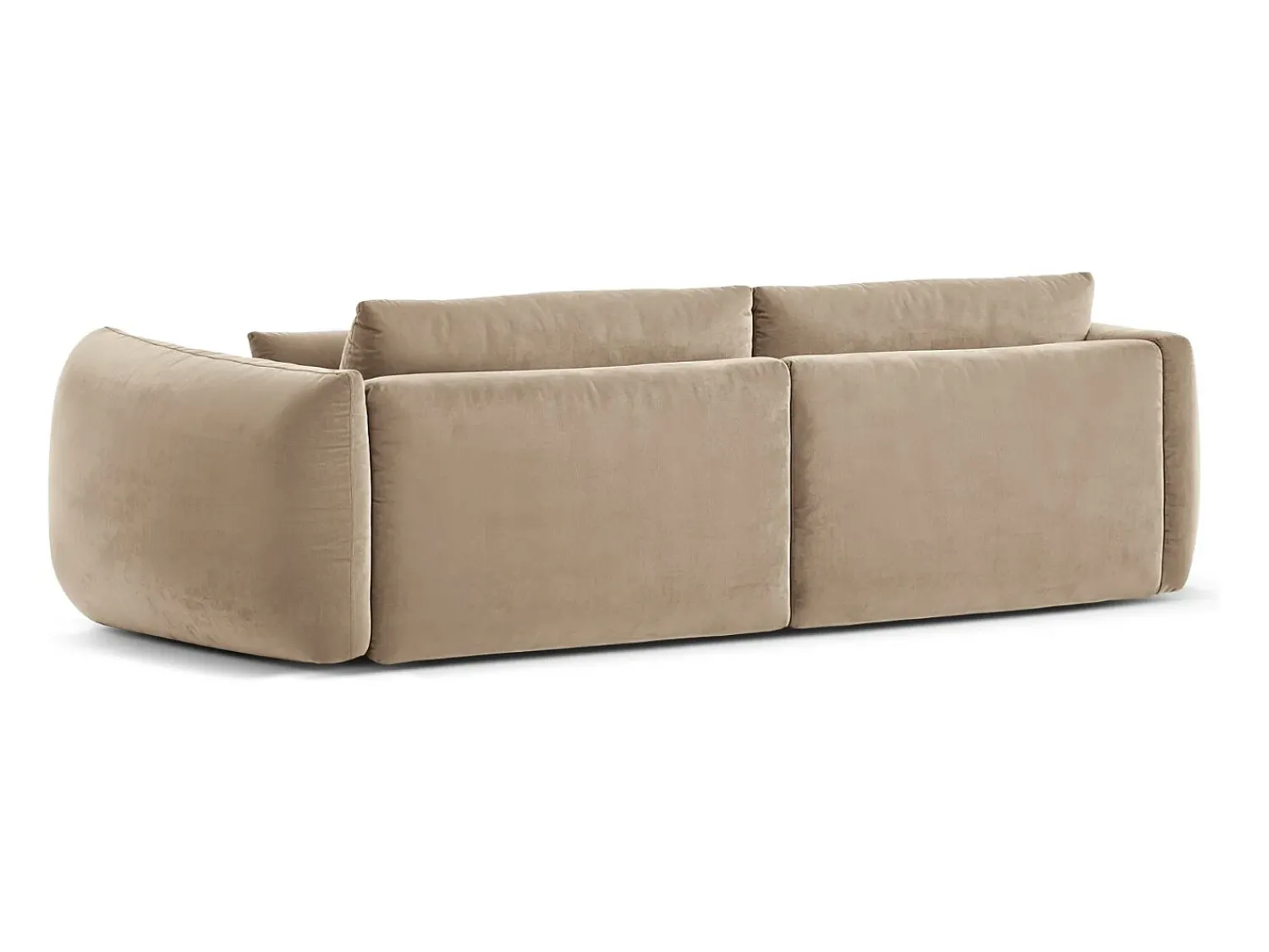CXL by Christian Lacroix - Sofá modular "Maurie" 4 lugares em veludo amêndoa - 264x107x90cm^ Sofá