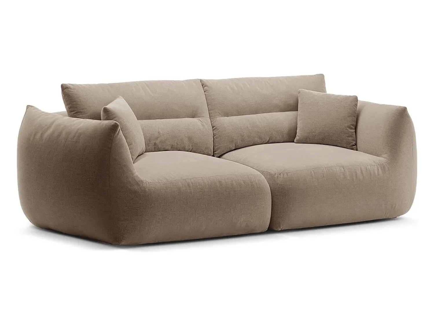 Sofá|CXL by Christian Lacroix - Sofá modular "Maurie" 3 lugares em tecido chenille areia - 224x107x90cm Camel