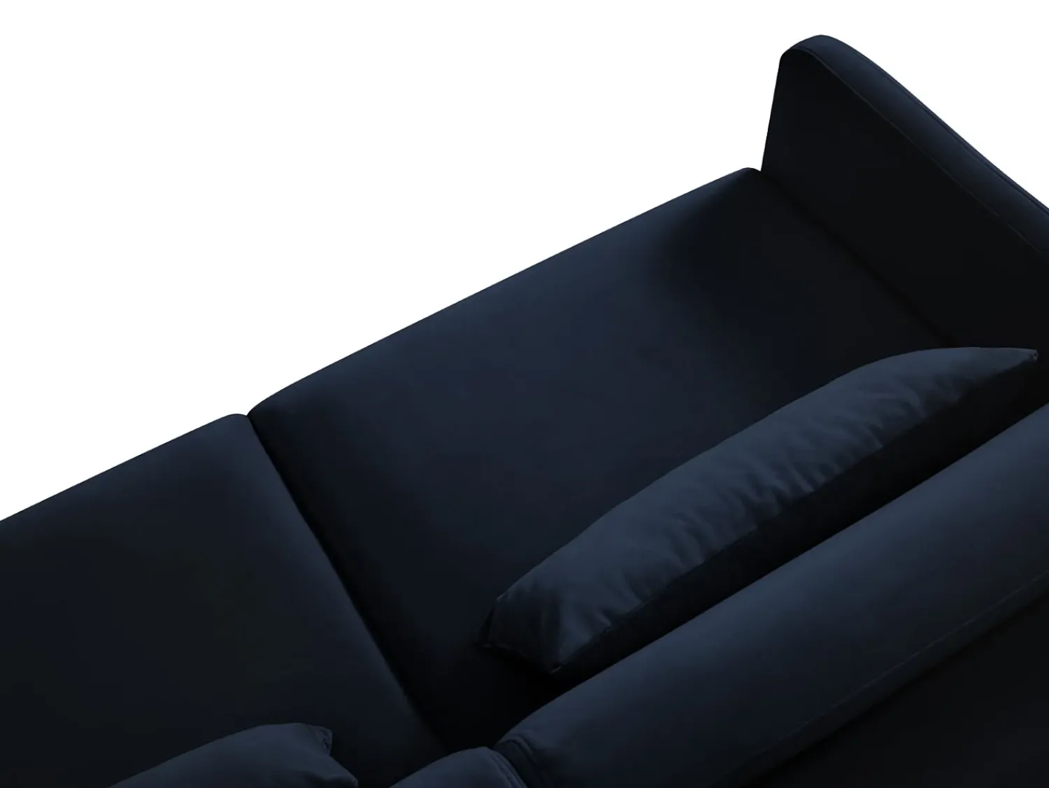 Discount CXL by Christian Lacroix - Sofá-cama de canto direito "Yanis" 4 lugares em veludo azul real - 260x170x80cm Azul escuro