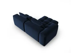 Sofá|CXL by Christian Lacroix - Sofá modular de canto esquerdo "Lorella" 3 lugares em veludo azul real - 205x145x70cm Azul escuro