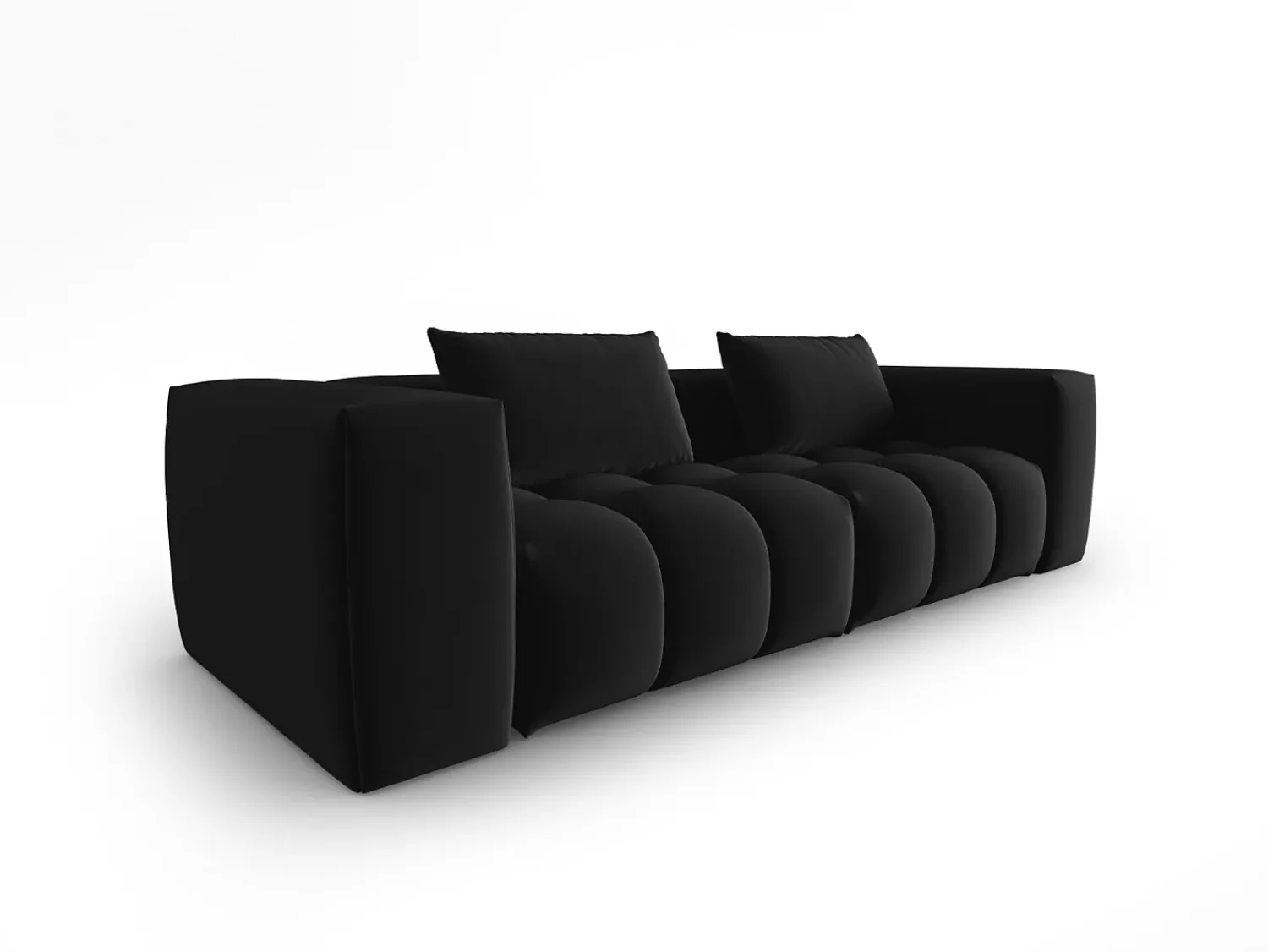 Sofá*CXL by Christian Lacroix - Sofá modular "Lorella" 3 lugares em veludo - 230x85x70cm Preto