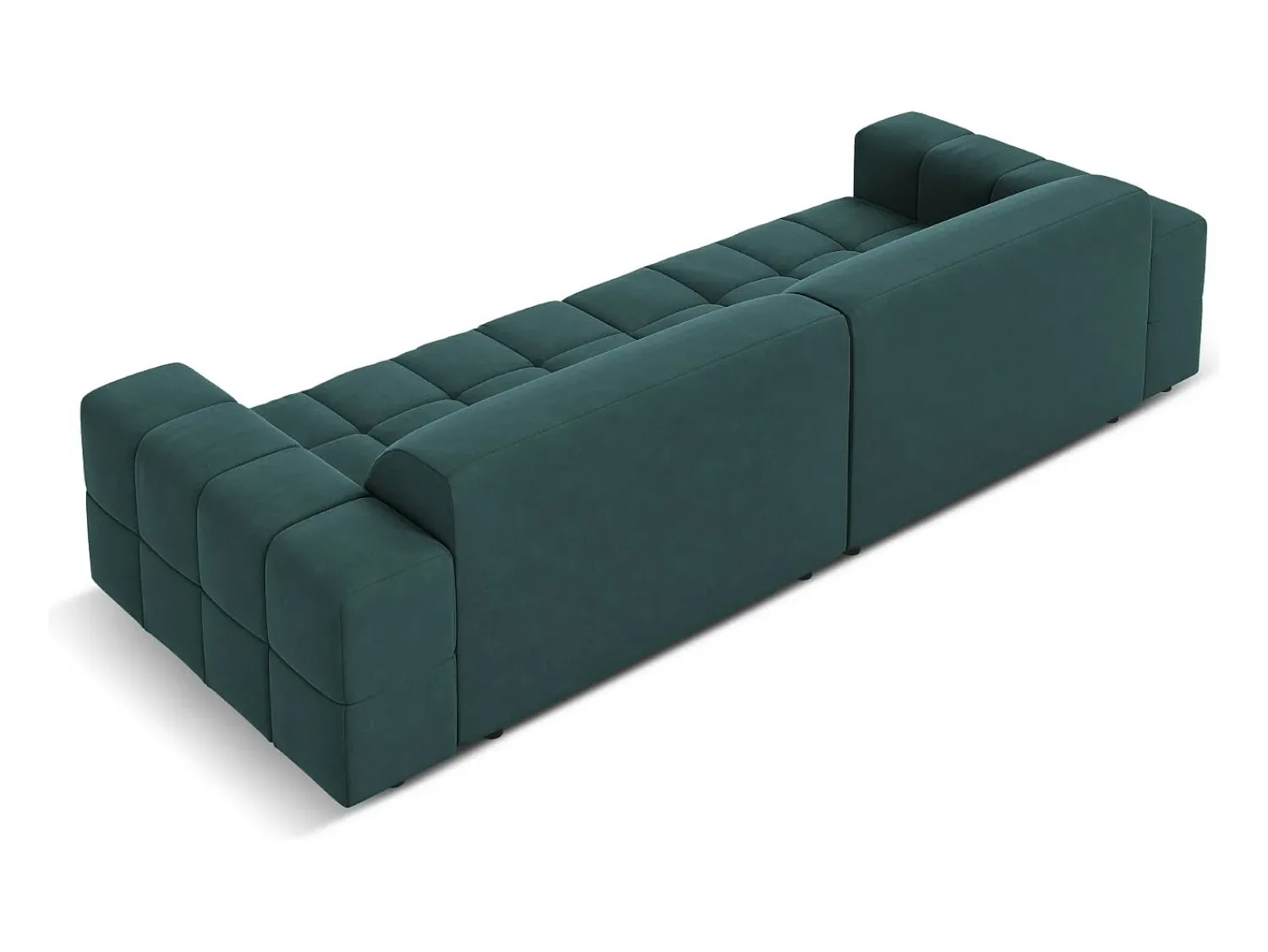 Sofá|CXL by Christian Lacroix - Sofá "Luc" 4 lugares em veludo petróleo - 244x102x70cm Verde esmeralda