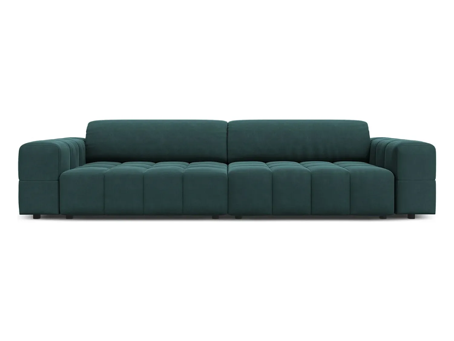 Sofá|CXL by Christian Lacroix - Sofá "Luc" 4 lugares em veludo petróleo - 244x102x70cm Verde esmeralda