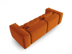 Discount CXL by Christian Lacroix - Sofá modular "Lorella" 3 lugares em veludo - 230x85x70cm Terracota