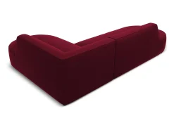 New CXL by Christian Lacroix - Sofá de canto direito "Charles" 4 lugares em veludo - 273x180x69cm Vermelho