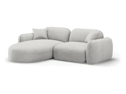 Sofá*CXL by Christian Lacroix - Sofá modular de canto esquerdo "Lucien" 3 lugares em veludo cinza claro - 230x165x70cm Cinzento claro