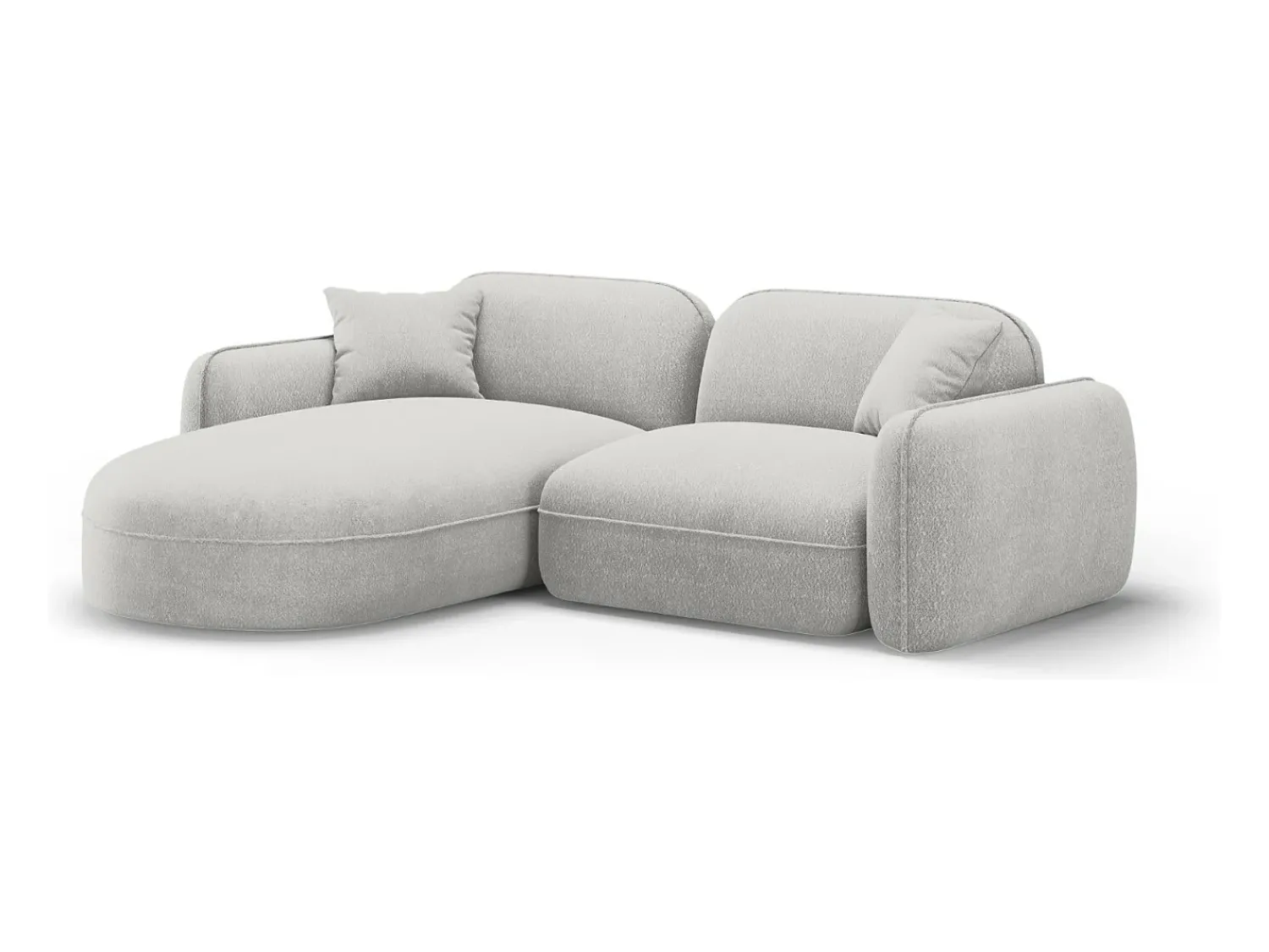 Sofá*CXL by Christian Lacroix - Sofá modular de canto esquerdo "Lucien" 3 lugares em veludo cinza claro - 230x165x70cm Cinzento claro