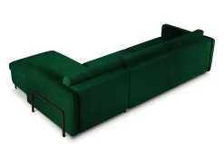 Sofá*CXL by Christian Lacroix - Sofá-cama de canto direito "Yanis" 5 lugares em veludo verde garrafa - 280x170x80cm Verde pinho