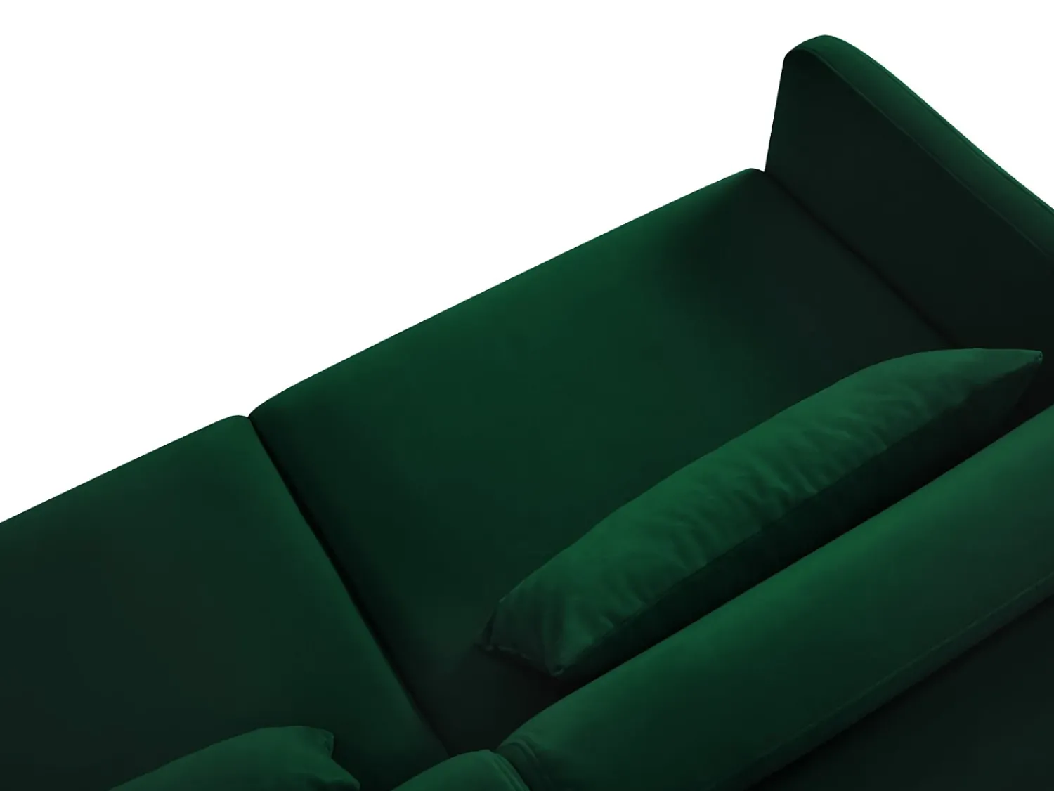 Sofá*CXL by Christian Lacroix - Sofá-cama de canto direito "Yanis" 5 lugares em veludo verde garrafa - 280x170x80cm Verde pinho