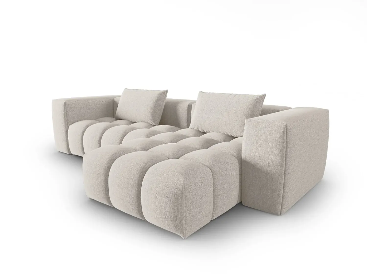 CXL by Christian Lacroix - Sofá modular de canto direito "Lorella" 3 lugares em tecido estrutural - 260x145x70cm^ Sofá
