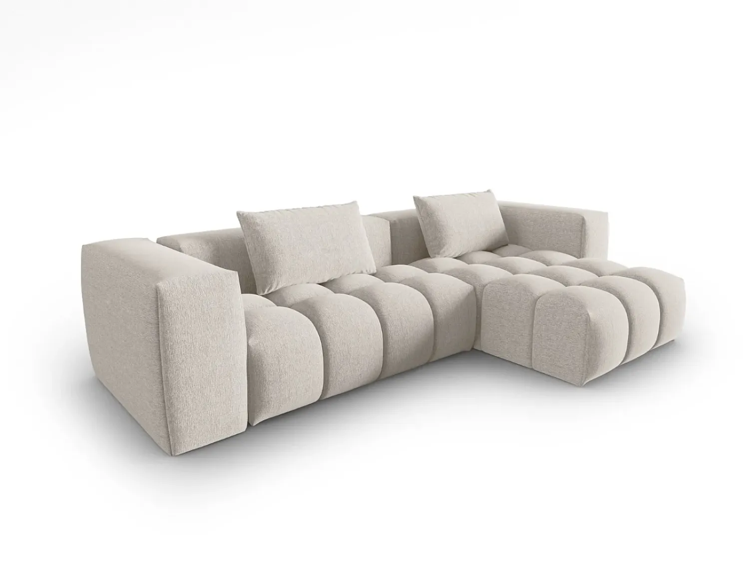 CXL by Christian Lacroix - Sofá modular de canto direito "Lorella" 3 lugares em tecido estrutural - 260x145x70cm^ Sofá