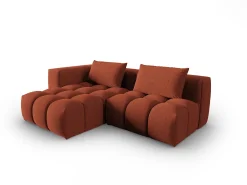 Sofá|CXL by Christian Lacroix - Sofá modular de canto esquerdo "Lorella" 3 lugares em tecido estrutural - 205x145x70cm Coral