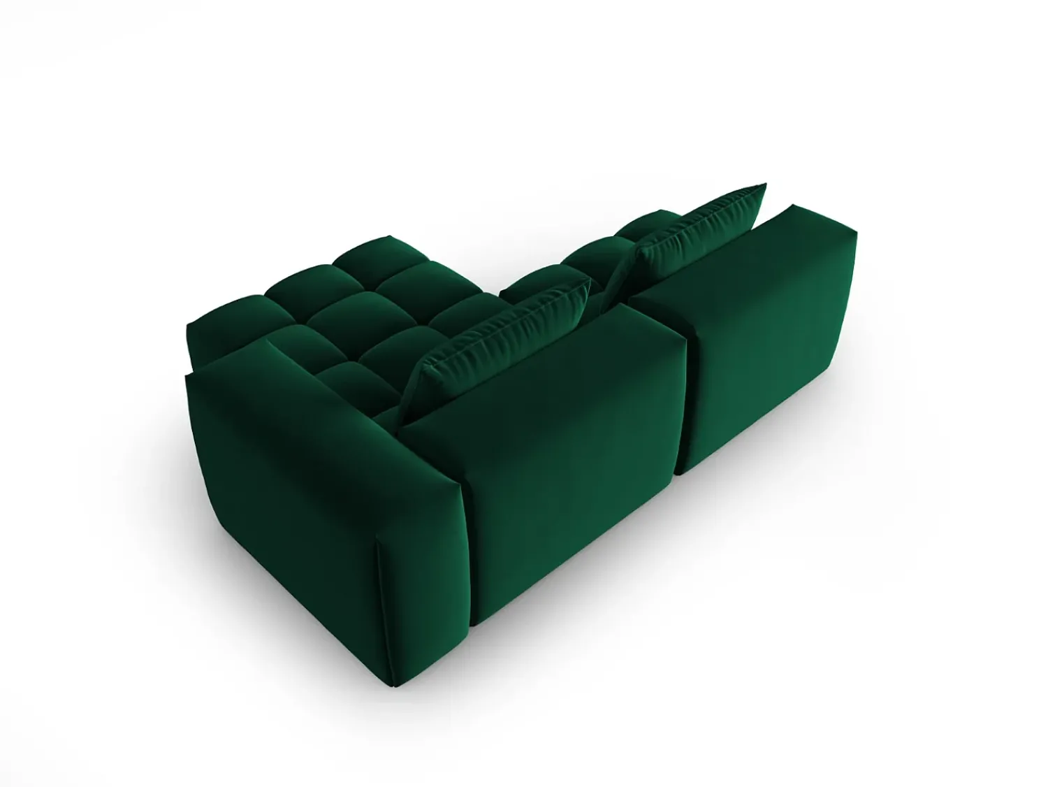 Hot CXL by Christian Lacroix - Sofá modular de canto direito "Lorella" 3 lugares em veludo verde garrafa - 205x145x70cm Verde pinho