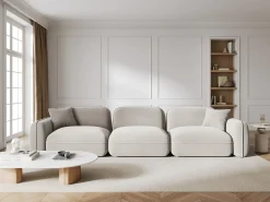 Sofá*CXL by Christian Lacroix - Sofá modular "Lucien" 4 lugares em veludo claro - 320x90x70cm Bege