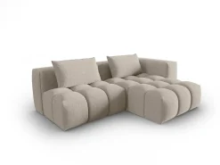 Sofá|CXL by Christian Lacroix - Sofá modular de canto direito "Lorella" 3 lugares em tecido estrutural areia - 205x145x70cm Camel
