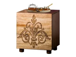 Mesa De Apoio*Loft24 Damask | Mesa de apoio com 1 porta em castanho Cinzento