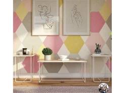 New Dorel Home Dante | Conjunto de 3 mesas de apoio com estrutura em metal branco Castanho