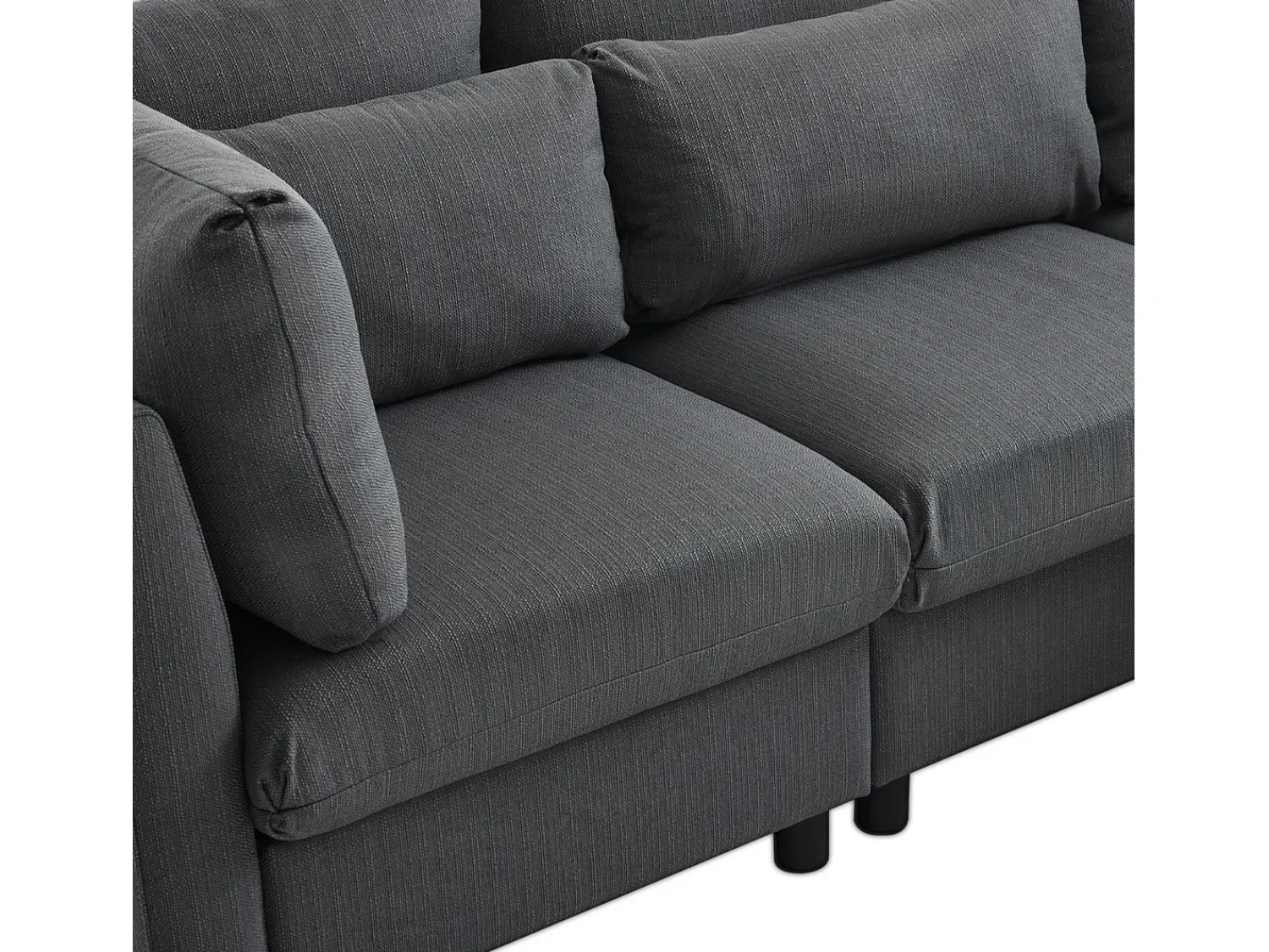 Hot KOMHTOM Design moderno, mobiliário estofado, sofá de 3 lugares, sofá de canto em forma de L com apoio para os pés, Cinzento
